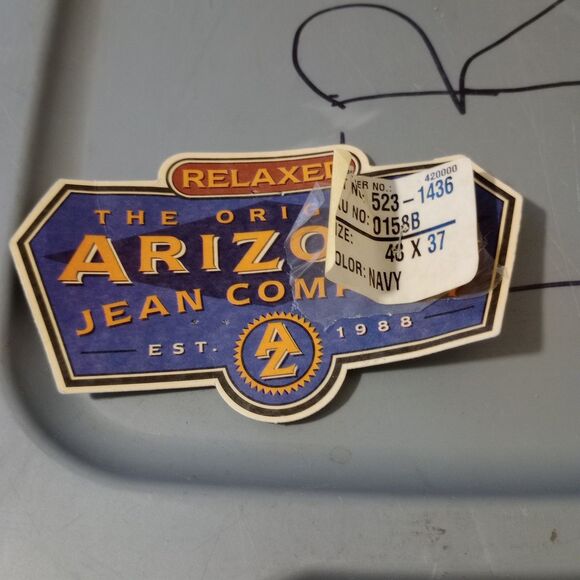 Vintage NOS 90S Arizona Mens Jeans 43x37 Blue Relaxed‎ Fit Straight Medium Wash - Picture 4 of 6